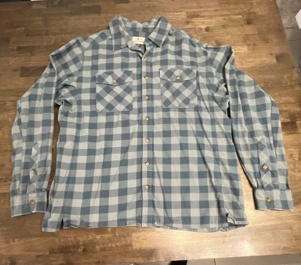 Redington Men's Blue Buffalo Long Sleeve Cotton Flannel Button-Up Shirt XL